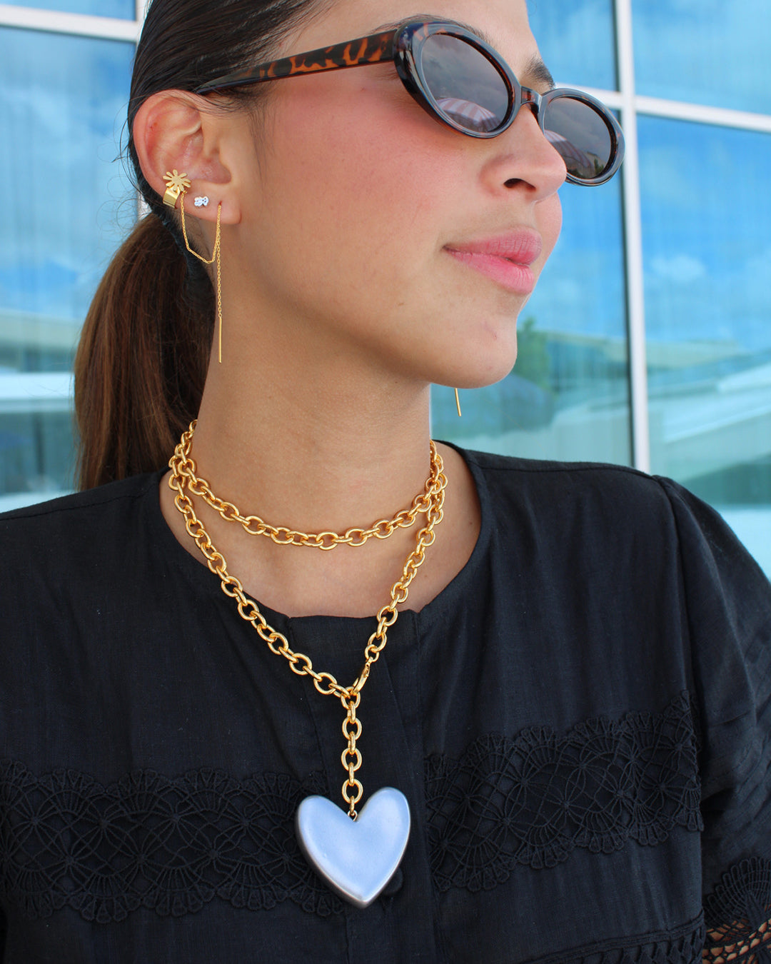 Golden Heartbeat Necklace -